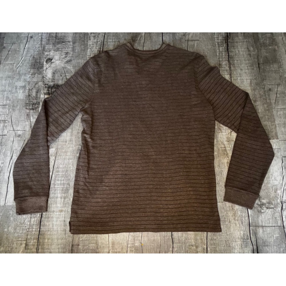 Jos. A. Bank 1905 Mens Brown Textured Stripe Henley Long Sleeve Shirt Medium NWT - Picture 5 of 5